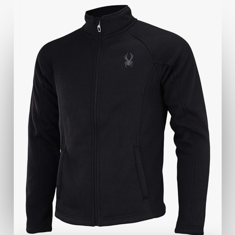 Men’s Spyder Steller Full Zip Black Jacket, Size Large